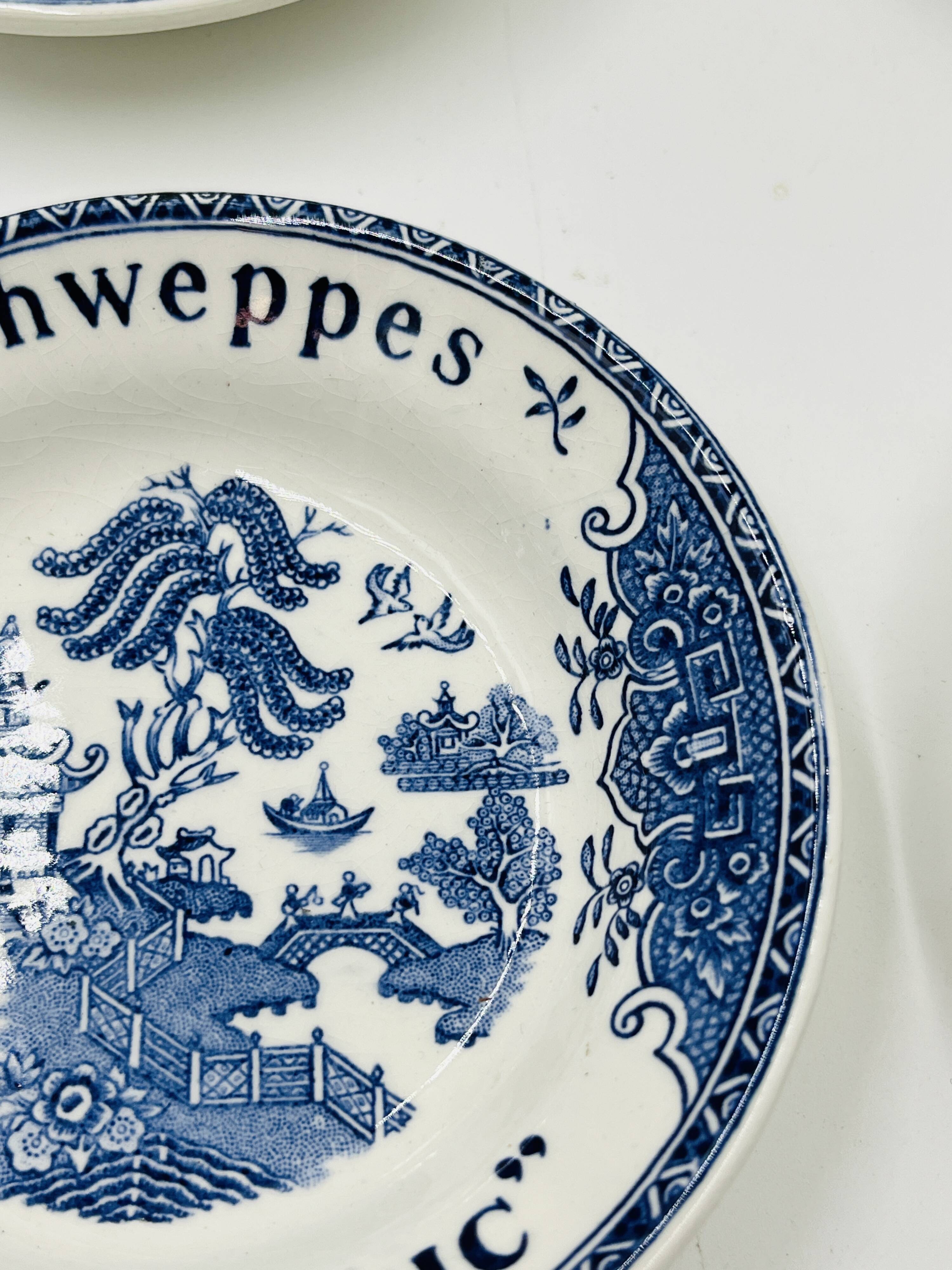 Lot de 6 coupelles publicitaires Schweppes Gien