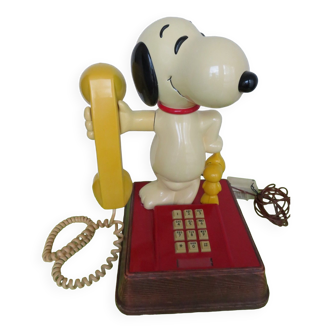 Landline Phone Snoopy & Woodstock Peanuts Vintage Rotating Head 80s