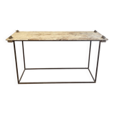 Console in white lacquered teak