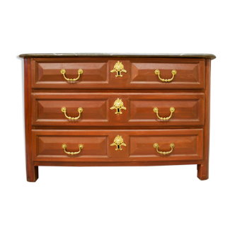 Commode Louis XIV, peinte, dessus faux marbre