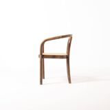 Ensemble de 6 chaises de salle à manger en bois et en rotin synthétique par Antonin Sumen pour Ton.