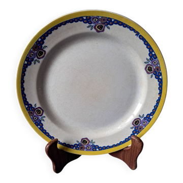 Round plate Boch Frères La Louvière. Belgium. Vintage.