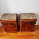 Pair of Art Deco bedside tables in solid blonde walnut – France 1930
