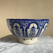 Ancient large Moroccan tarbouche dish from the 19th century.