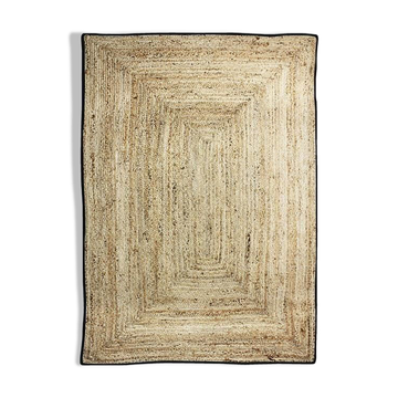 Jute rug with black border 120x170 cm