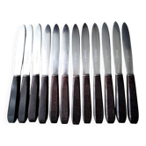Box of vintage table knives Brown bakelite handles