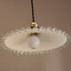 Suspension en opaline blanche et liseré transparent
