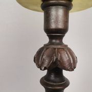 Large wooden table lamp with Glass lampshade