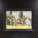 Tableau pierres et rosiers