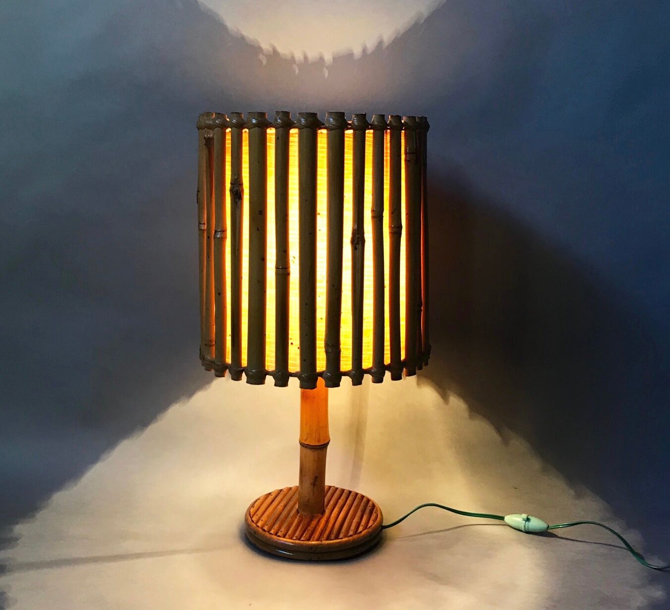 Bamboo table lamp 1950