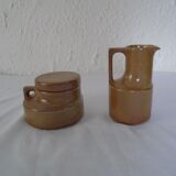 Pitcher pot and sugar pot in sandstone from Brenne france vintage