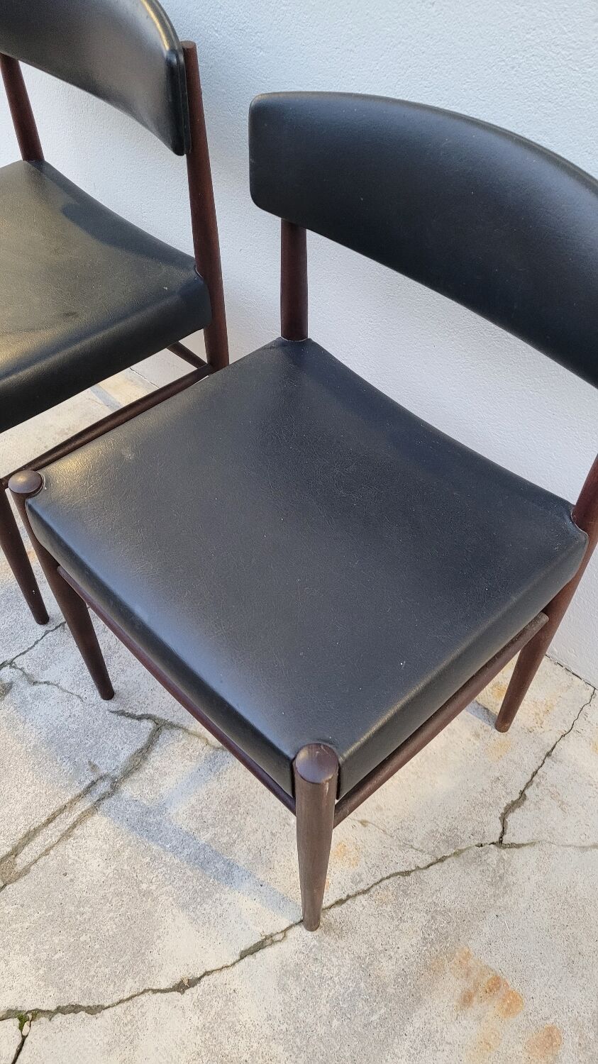 Pair of vintage teak Scandinavian chairs 1950