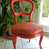 Chaise style Louis Philippe rouge