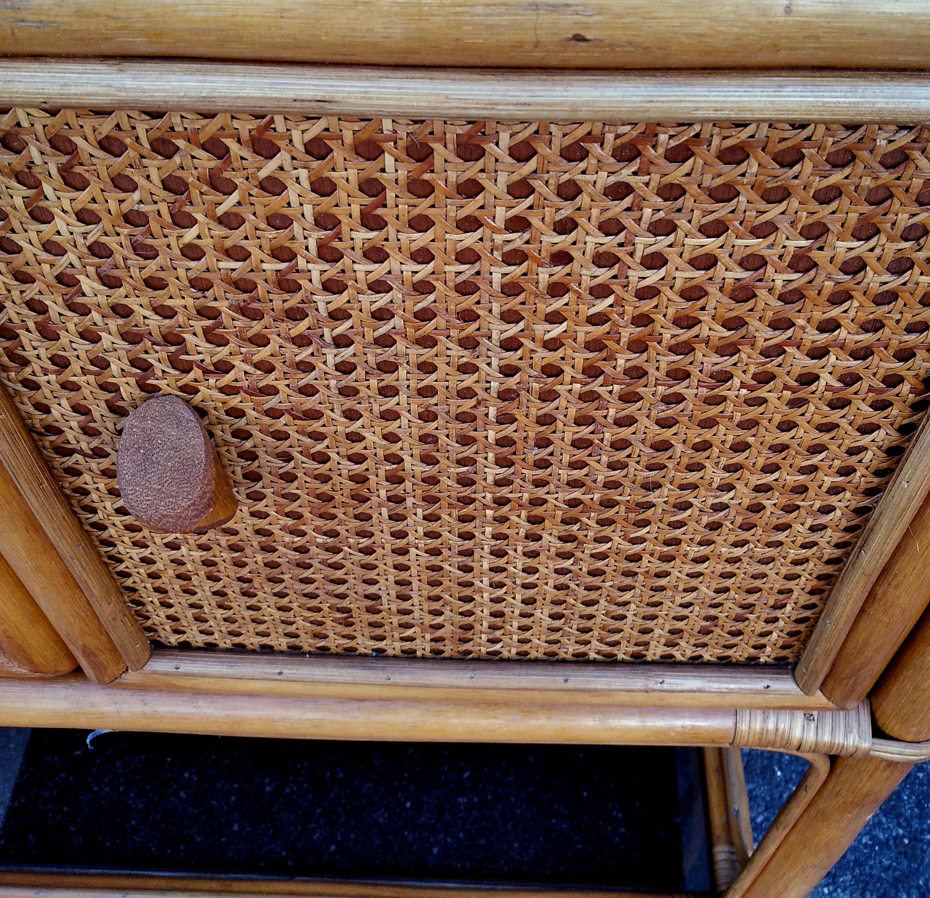 Caning and rattan storage furniture