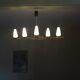 Large chandelier from 1950-1960, gilded metal with 6 white opaline glass tulips by Arlus.
