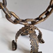Paire de chandeliers, candélabres brutalistes, années 60-70