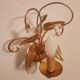 Shabby Wandlampe vergoldet Blattgold Kristallelemente Hollywood Regency 70s