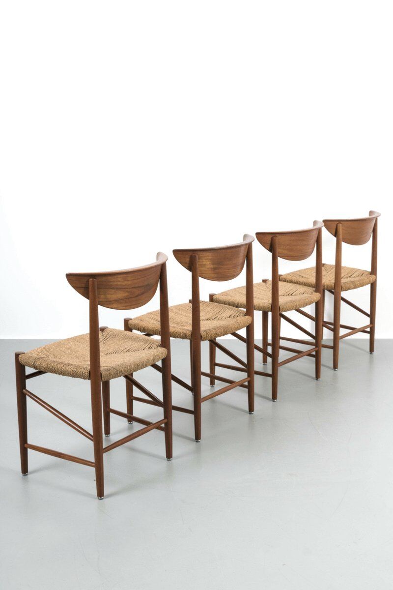 Chaises de salle à manger par Peter Hvidt, ensemble de 4