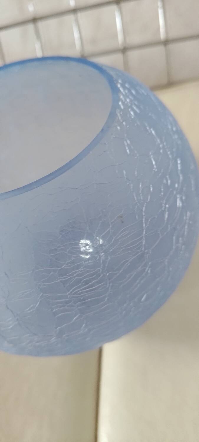 Cracked glass ball vase
