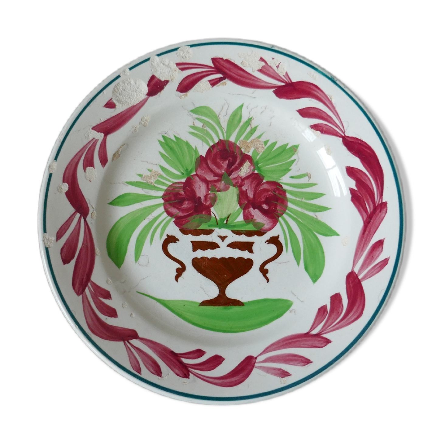 19th century opaque fine earthenware plate from Sarreguemines