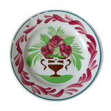 Assiette en faïence fine opaque de Sarreguemines XIXe