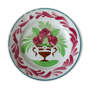 Opaque fine earthenware plate from Sarreguemines, 19th century.