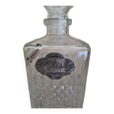 Whisky carafe glass and tin decoration losanges and tips