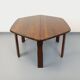 Vintage brutalist hexagonal dining table made of oak from the 1950s.