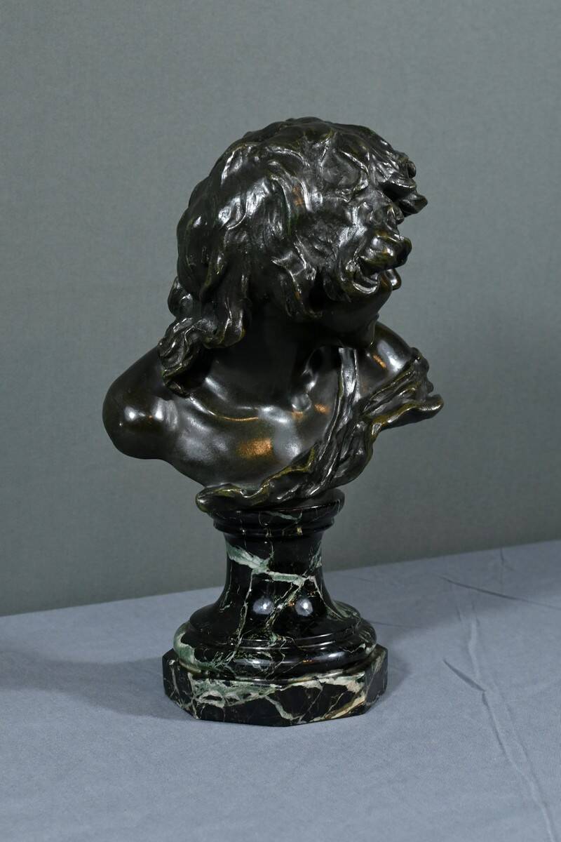 Bronze “Laughing Child”, signed A.Injalbert – Late 19th century