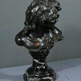 Bronze “Laughing Child”, signed A.Injalbert – Late 19th century