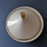 Sucrier en porcelaine blanche motifs bleus et décors dorés. Estampillé Echt Kobalt - Made in GDR.