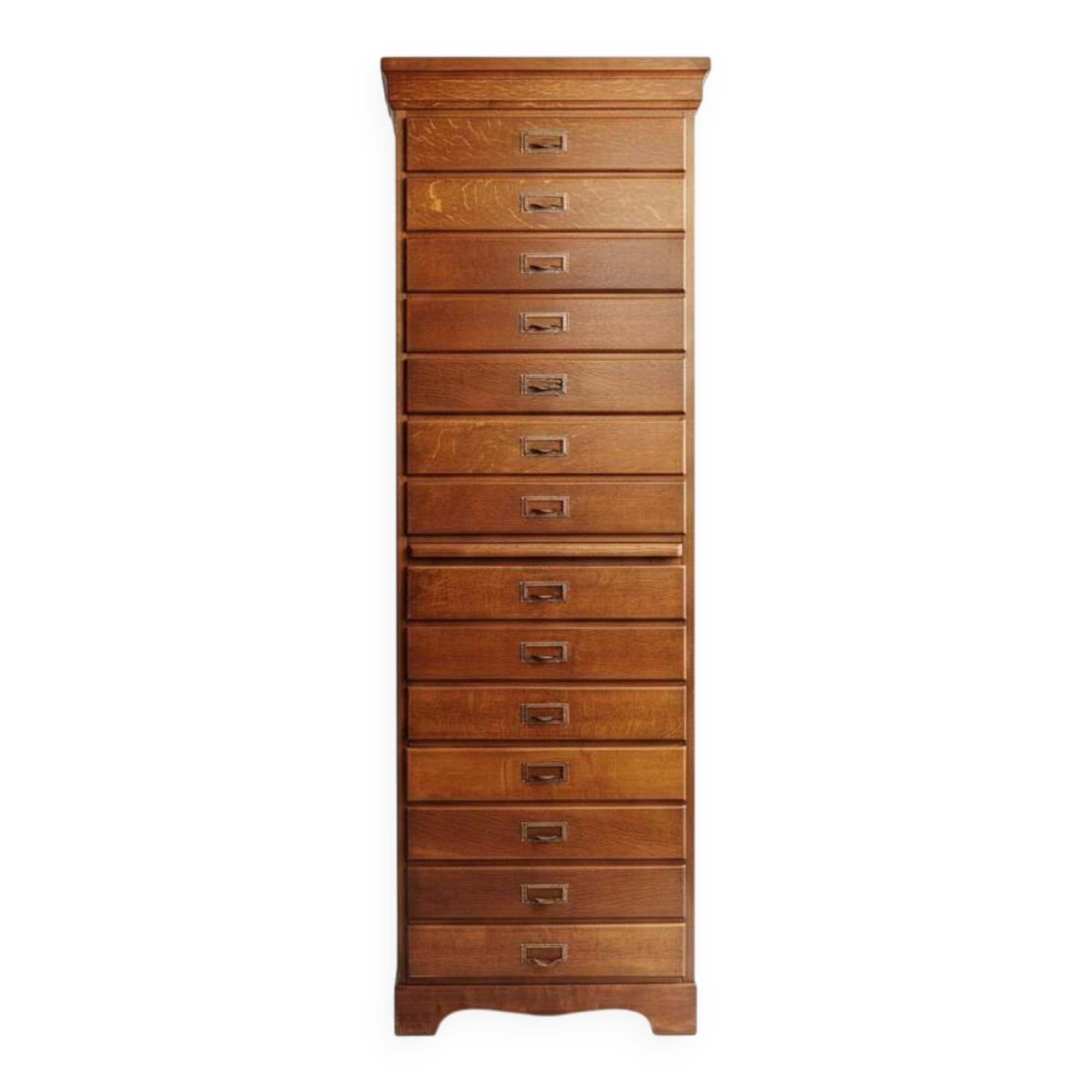 Danish Oak Archive Cabinet with Pull-Out Shelf, ca. 1925–1950