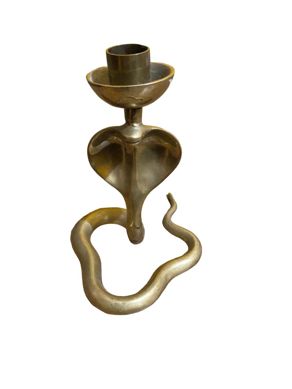 Brass cobra candle holder