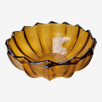 Amber glass salad bowl