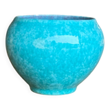 Jérôme Massier Vallauris vase boule/cache pot turquoise