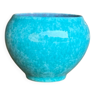Jérôme Massier Vallauris vase boule/cache pot turquoise