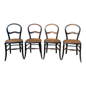4 chaises bois noirci - iii