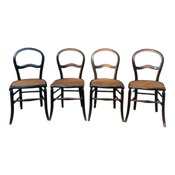 4 chaises bois noirci Napoléon III
