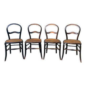 4 chaises bois noirci Napoléon III