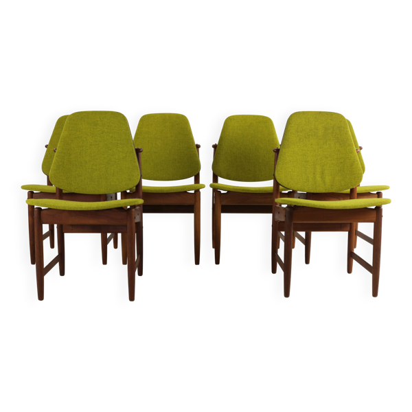Ensemble de six chaises à manger design danois par Arne Hovmand Olsen