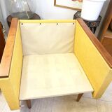 Mustard yellow Scandinavian armchair, 1950