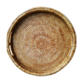 Rattan round tray
