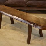 Brutalist elm bench by Aranjou, 1950s