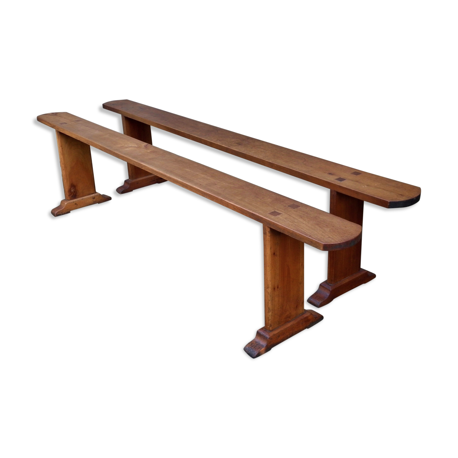 Pair of benches in cherry 220 cm