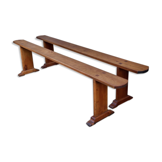 Paire de bancs en merisier 220 cm