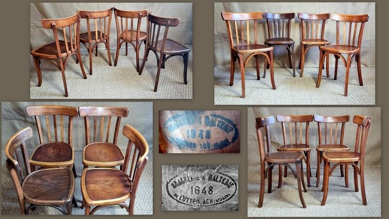 Set 4 Luterma chairs from the brewery of Lutterbach 40s