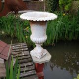 Pair of cast iron vases