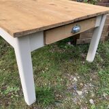 Country farmhouse coffee table raw white wood