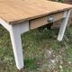 Table basse de ferme campagne bois brut blanc