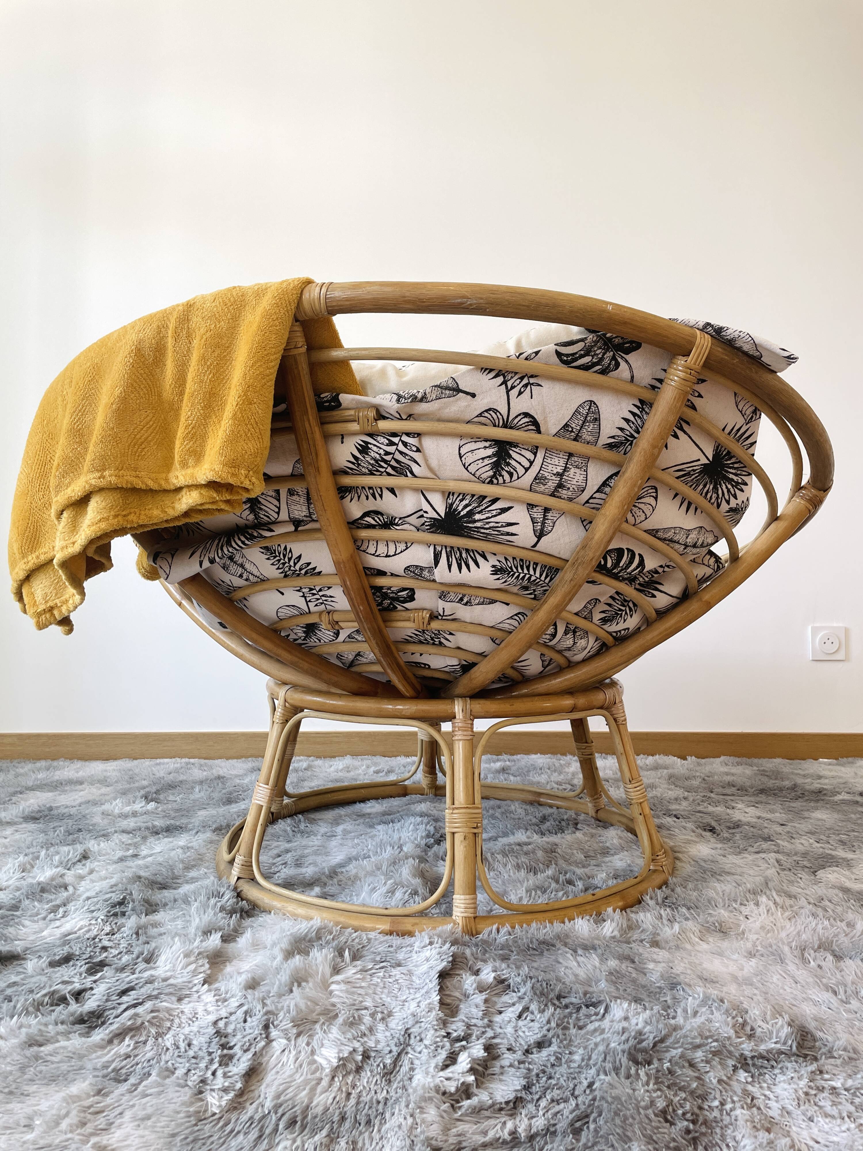 Papasan armchair or rattan loveseat